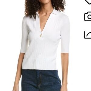 VINCE polo sweater  white sweater